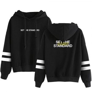 CBUM Set the Standard Stripped Hoodie Black