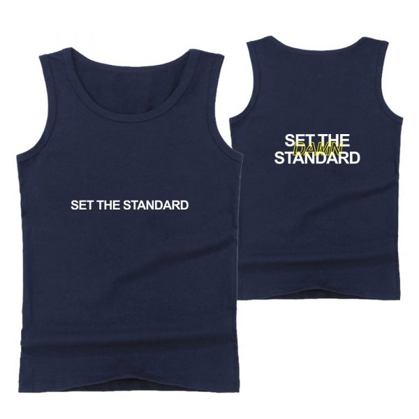 CBUM Set the Standard Tank Top Navy Blue