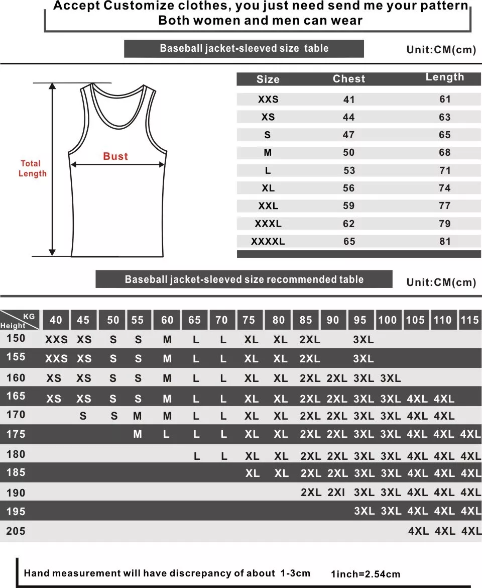 Tanktop Size Chart