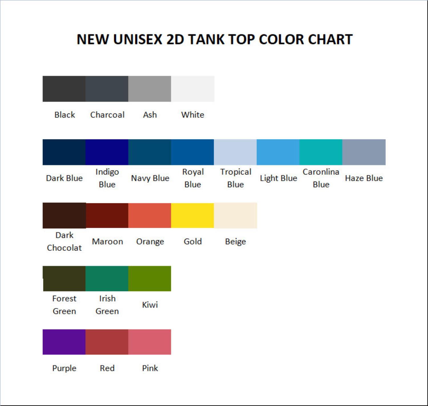 tank top color chart - Cbum Merch