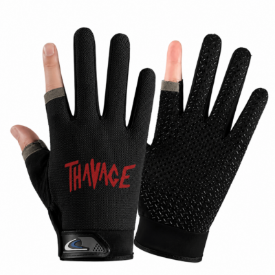 Cbum Red Thavage Black Printed Gym Gloves