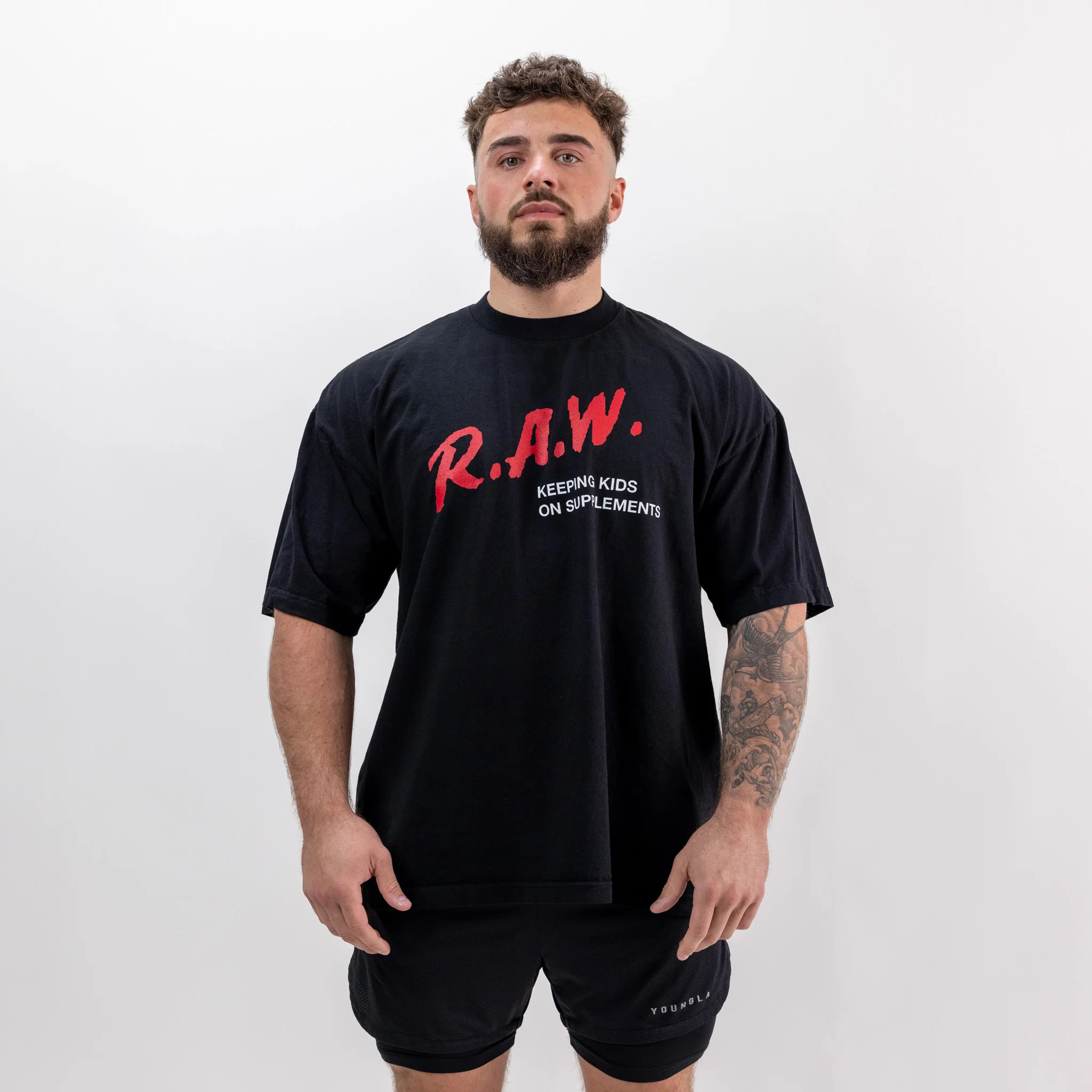 Chris Bumstead Raw Keeping Kids On Supplements T-shirt